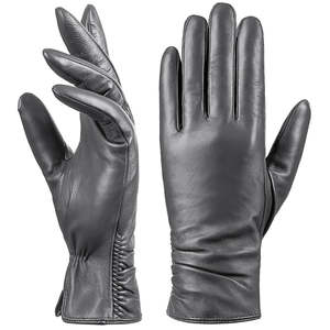 Guantes de Cuero Negros Casuales Unisex con Diseño Térmico, Servicio OEM Personalizado para Conducir y Viajar - Product Image 4