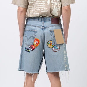 Ropa Urbana de Verano, Deportiva, Personalizada, Estilo Recto y Holgado, Desgastada, Lavado Oscuro, Poliéster/Algodón, Lona Sólida, Transpirable e Impermeable - Product Image 2