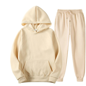 Ensemble sweat à capuche et joggers unisexe en coton, parfait pour les vêtements de sport et de détente, conçu avec une taille extensible et un tissu respirant. - Product Image 1