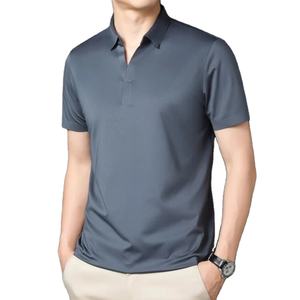 เสื้อยืดแขนสั้นผู้ชายทรงธุรกิจลำลอง ผ้าเจอร์ซีย์เนื้อแน่น ยืดหยุ่น คุณภาพสูง ไร้ตะเข็บ คอวี ไซส์ใหญ่พิเศษ M-4XL - Product Image 2