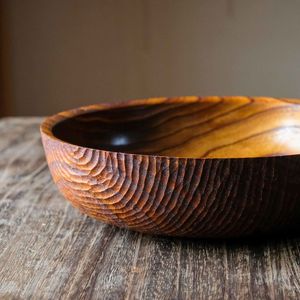 ELEVATE PARFAIT POLYVALENT ARTISANAT Bol à pâte en bois fait à la main pour fruits ou salades Vintage Ferme rustique de haute qualité - Product Image 1