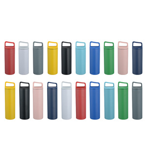 Tasses et soucoupes de voyage en acier inoxydable 304 à double paroi de haute qualité tasses à thé à poignée enduite de poudre colorée avec des normes élevées - Product Image 4