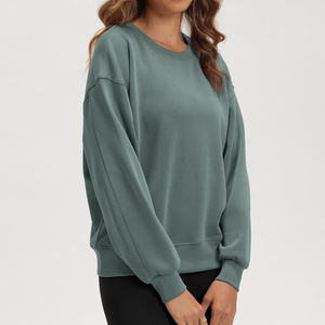 Top qualité sweat décontracté Streetwear goutte épaule chiffres respirant écologique sweats à capuche tricoté sweat pour les femmes - Product Image 4