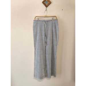 Pantalon large décontracté pour femme, coupe confortable, 100 % tissu Mulmul imprimé à la main, taille élastique, manches longues, motif anime/animal - Product Image 2