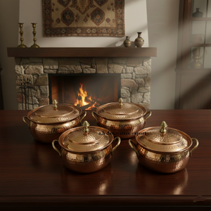 Casserole élégante en cuivre, style martelé, design moderne et luxueux, écologique, avec poignée résistante à la chaleur, pour la cuisine à domicile - Product Image 3