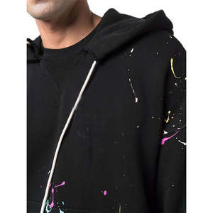Sudaderas con capucha con salpicaduras de tinta DIY al por mayor, sudaderas con capucha con salpicaduras de pintura multicolor gastadas de algodón grueso y pesado personalizadas con cuerda - Product Image 3
