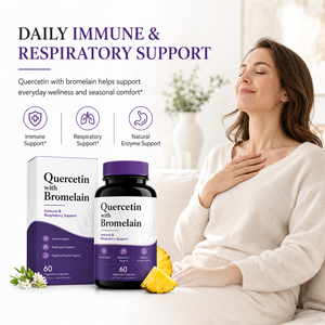Capsules de Quercétine et Bromélaïne Végétaliennes en Gros 500mg avec Extrait d'Ortie – Complément Quotidien de Soutien Respiratoire et Bien-être – Direct Usine - Product Image 2