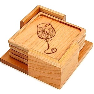 Modern Chinese Style Wood Tea Coffee Wine Glass <b>Mats</b> Pads High Quality Homeware Tableware Dinnerware Drink Coaster TQC Brand - Product Image 3