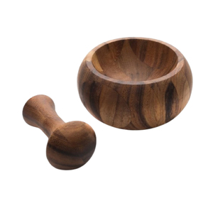 Utensilios de cocina tradicionales Mortero y Maja de madera Suministro al por mayor de herramientas de cocina Griding Mortero y Maja de hierbas - Product Image 2