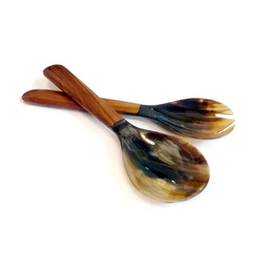 Corne de buffle fabriquée en Inde avec un ensemble de serveurs à salade hautement poli gadgets de cuisine accessoires de cuisine - Product Image 1