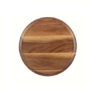 Venta al por mayor de platos de madera negra sólida de postre hechos a mano personalizados de madera de acacia platos de cargador de cena redondos de glowin fashion - Product Image 4