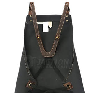 Venta caliente Barber Delantal al por mayor logotipo personalizado de algodón poliéster impermeable a rayas Barber Delantal - Product Image 6