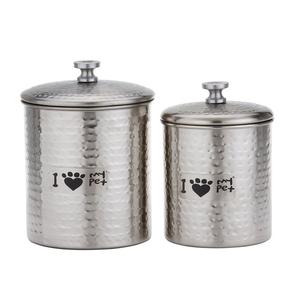 Boîte de rangement en métal martelé en acier inoxydable forme ronde brillant poli conteneur de gros classique élégant vente en gros - Product Image 1