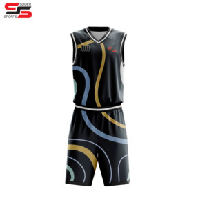 Nuevos diseños Sublimación Malla Jersey Baloncesto Transpirable Hombres Uniforme de baloncesto para todo el cuerpo - Product Image 5