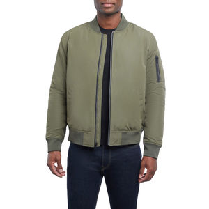 Blouson Bomber d'Hiver en Coton Vert Slim Fit pour Homme Style Urbain Fermeture Éclair Col Montant Taille Élastique Réversible - Product Image 1