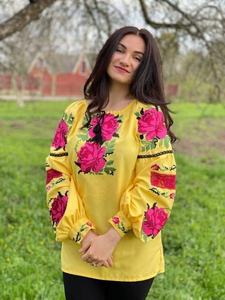 Blusa Elegante de Diseño Ucraniano con Bordado Floral de Rosas, Mangas Largas Abullonadas y Cuello Alto para Mujer, Vestidos de Fiesta - Product Image 2