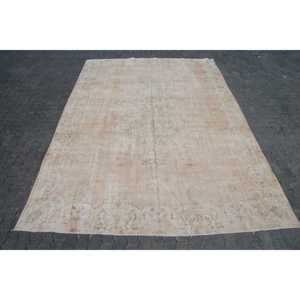 พรมวินเทจขนาด 8.9x12.3 ฟุต พรมตุรกีขนาดใหญ่ พรมลายดอกไม้สีเบจเทา - Product Image 1