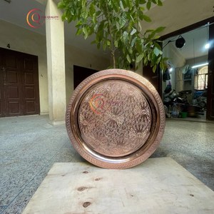 Bandeja de servicio de cobre para Hotel, bandeja chapada en almacenamiento de lujo personalizada, servicio de Hotel de lujo, decoración de boda, bandeja de utensilios de cocina - Product Image 1