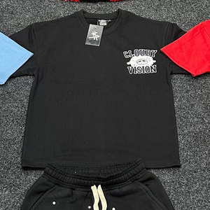 Ensemble de t-shirts et shorts unisexes d'été, taille élastique, 100% polyester, séchage rapide, respirant, streetwear décontracté, vêtements pour hommes - Product Image 5