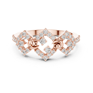Anillo de Compromiso de Oro Rosa de 14K con Diamante Cultivado en Laboratorio para Mujer |   Anillo de Boda y Fiesta de Lujo Chapado en Oro con Certificado IGI - Product Image 1