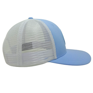 Hebilla de un solo pecho de malla blanca de ala plana de camionero de impresión Digital estructurada de 6 paneles para todas las edades, hombres y mujeres, venta al por mayor OEM - Product Image 4