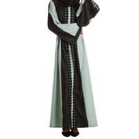 Vente en gros Robes brodées à manches longues et fermeture éclair pour femmes Abaya musulmane en dentelle Hijab pour le Moyen-Orient vêtements islamiques pour les pays arabes