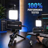 Kit de réalisation vidéo professionnel AY-49H avec trépied pieuvre, microphone, lumière d'appoint LED, ensemble Vlog pour téléphone, appareil photo, YouTube, TikTok Live