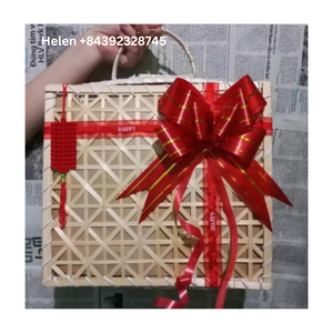 Paniers de stockage en bambou de taille personnalisée OEM couleur naturelle artisanat du Vietnam conteneur écologique pour la décoration de cadeaux Tet - Product Image 2