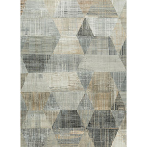 พรมไหมไผ่ผสมขนสัตว์ถักมือลายเรขาคณิต รุ่น Kavi Ivory-Srb(730) สำหรับใช้ในบ้าน - Product Image 1