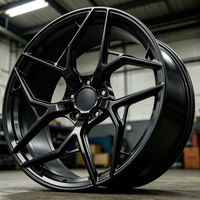 Nouvelle jante en alliage d'aluminium forgé 6061-T6 légère JWYC de 17 à 22 pouces, entièrement noire, design concave pour BMW Audi Acura Jaguar