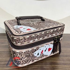 Qualité supérieure usiné à la main en cuir de vache Portable boîte à bijoux organisateur mode voyage bijoux sac de rangement pour boucle d'oreille collier - Product Image 1