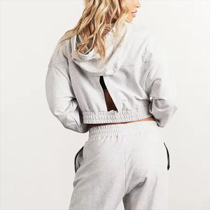 Nouveau design, meilleure arrivée, sweat-shirt à capuche court pour femme, séchage rapide, taille standard, prix bas, tissu confortable, sweat-shirt à capuche court pour femme - Product Image 2