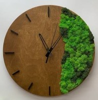 Reloj de pared de madera redondo Beige tradicional moderno de lujo forma redonda con hierba puesta hecha a mano para pared de restaurante y habitaciones de invitados