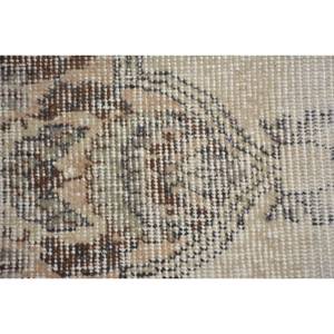Classic Beige Brown 2.5 X 1.5ft Vintage Turkish Rug Wool Patchwork Large Area for Hallway Bedroom Rectangular Latex Bedside - Product Image 5