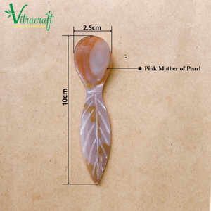 Cuillère unique avec poignée en forme de feuille Les cuillères en plus de servir de la nourriture et des boissons Parfait pour servir du caviar Taille 10cm - Product Image 6