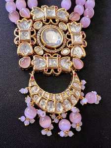 ชุดเครื่องประดับเจ้าสาวสไตล์อินเดียบอลลีวูดแบบดั้งเดิมชุดเซอร์คอนชุบทองคำขาวต่างหูสำหรับงานปาร์ตี้ - Product Image 4