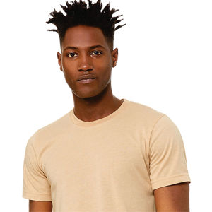 Camiseta de manga corta unisex Heather Sand Dune CVC-52% algodón peinado Airlume, 48% poliéster, 4,2 oz - Product Image 4