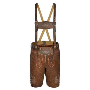<b>Men's</b> German <b>Leather</b> Lederhosen Bavarian <b>Shorts</b> Solid Casual Knee Length - Product Image 1