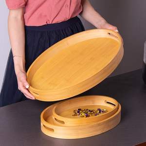 ถาดแสดงขนมขบเคี้ยวทำจากไม้ที่ทำด้วยมือถาดขนมอบรูปวงรีสำหรับงานนำเสนอในงานปาร์ตี้ที่เป็นมิตรต่อสิ่งแวดล้อม - Product Image 4