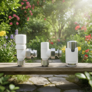 White Chrome 1/2x16mm <b>Thermostatic</b> Valves for Radiator HVAC Systems Multilayer <b>Thermostatic</b> Head with Temperature <b>Control</b> - Product Image 3