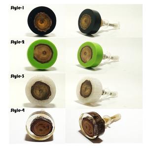 Wooden Knobs Combine With Stone-Bone-Brass- Resin Round Shape Varieties Cabinet Knobs, <b>Natural</b> Drawer Hardware sale - Product Image 2