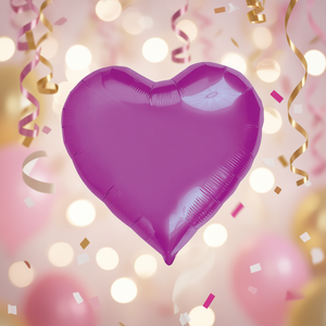 Palloncini in Foil a Forma di Cuore Fucsia per Feste, 24 Pollici, Confezione da 12 Pezzi - Product Image 3