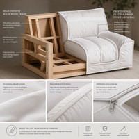 Canapé Modulable Carré Moderne en Lin, Grand Canapé Sectionnel de Luxe Rembourré de Duvet pour Salon Principal, Villa, Mobilier de Centre Commercial