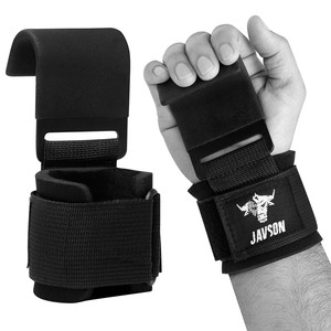 Custodia da polso in Neoprene con Logo personalizzato ganci per sollevamento pesi in pelle per allenamento Fitness Cinturini da polso in Nylon protezione Logo - Product Image 1