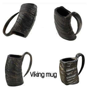 Taza de cuerno vikingo para beber, taza de cuerno de jarra hecha a mano Natural completamente acabada para el hogar y la Oficina en SCI - Product Image 6