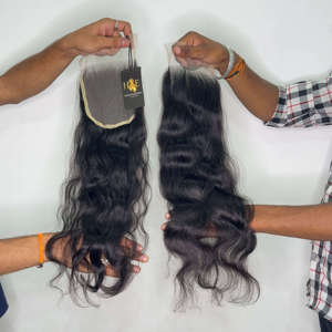 Fermeture frontale transparente HD en dentelle 13x4 13x6 avec faisceaux de cheveux bruts, fermeture frontale en dentelle HD, frontale en dentelle oreille à oreille - Product Image 1