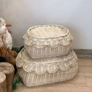 Cesta de mimbre hecha a mano, venta al por mayor, organizador decorativo duradero respetuoso con el medio ambiente para ensalada, pan, frutas o regalo, embalaje listo - Product Image 6