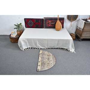 Alfombra clásica de lana turca de estilo Kilim de 2,5x1,5 pies, alfombra con patrón abstracto para pasillo, Alfombra de látex de 10mm de espesor para habitación - Product Image 3