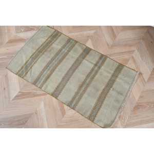 1.7x3 ft Vintage Turkish Rug, Small Rug, Kilim <b>Brown</b> <b>Wool</b> Rug - Product Image 5