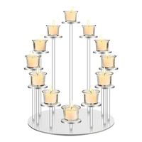 Porte-bougie chauffe-plat en cristal hexagonal grand format, support à bougie en acrylique